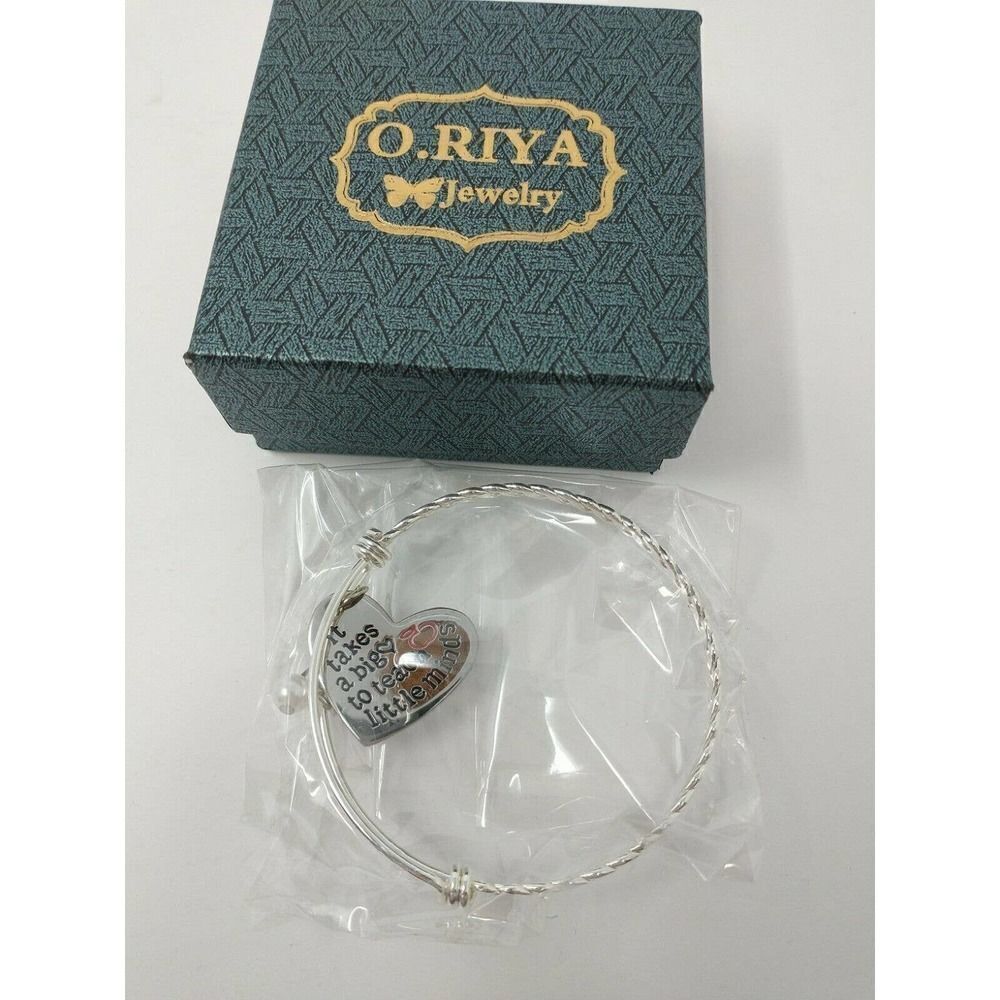 Wire Bangle Bracelet "It Takes a Big Heart..."